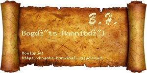 Bogáts Hannibál névjegykártya